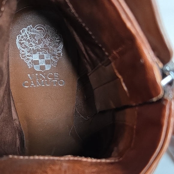 VINCE CAMUTO  Brown Heeled Boots SZ 8 1/2. - Picture 6 of 7